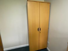 Tall Wooden Cabinet With Adjustable Shelves