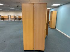 Pair Of Tall Wooden Storage Cupboards