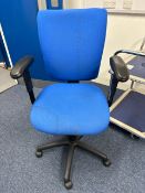 Blue Fabric Office Chairs x 6