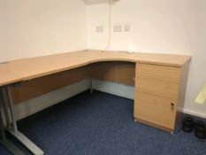 2x Corner Desk With Triple Draw Storage