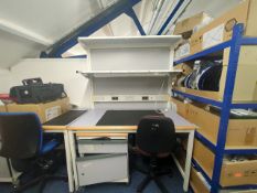 Workstation Desk Tidy & Chair with Strip lighted Work Desk.