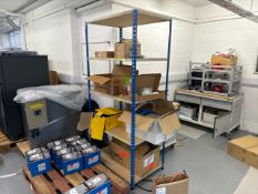 Metal Shelf Rack & Contents