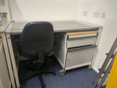 Workstation Desk & Desk Tidy & Chair.