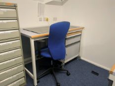 Workstation Desk & Desk Tidy & Chair.
