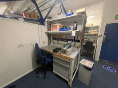 Workstation Desk Tidy & Chair with Strip Lighted Work Desk.