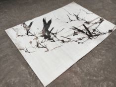 New Huge 2.3M Abstract Cream And Black Patterned RugÊ