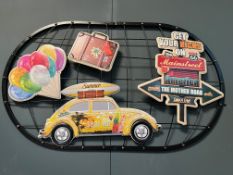 Large Metal America Summer Wall Art Decoration (Approx 75Cm X 45Cm)