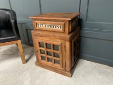 Large Wooden Telephone Box/Side Table With Cupboard (Approx 74Cm X 54CmÊ 52Cm)
