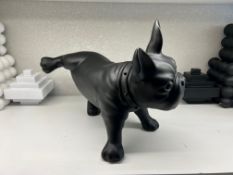 New Boxed Unique Resin French Bulldog Figure In Black