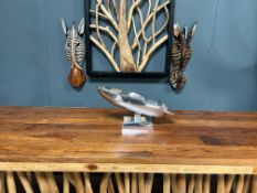 Heavy Nickel Speed Boat Ornament