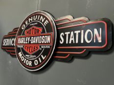 Large Harley Davidson Wall Sign (85Cm X 40Cm)