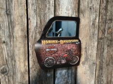 New Boxed Large Metal Harley Davidson Car Door Mirror (Approx 50Cm X 42Cm)