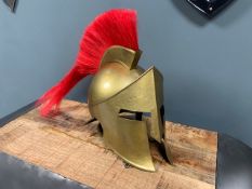 Heavily Decorated Steel And Brass Knights Helmet