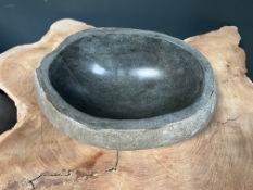 Heavy Original Carved And Polished 25-35Cm Riverstone Basin/Bowl (Please Note Each Is Individually M