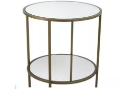Bardot Side Table In Brass Frame & Mirror Top