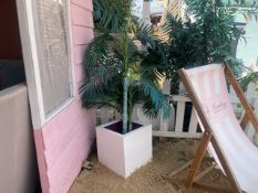 4 x White Fibreglass Planters With Artificial Trees