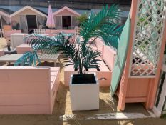 4 x White Fibreglass Planters With Artificial Trees