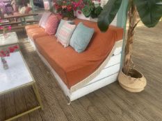 Pair Of Small White Wooden Sofas