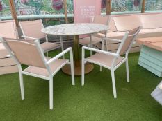 **NOW NO RESERVE** Marble Effect Table & Chair