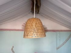 **NOW NO RESERVE** Pair Of Pendant Wicker Lamp Shades