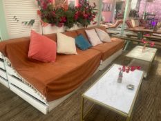 **NOW NO RESERVE** Pair Of Small White Wooden Sofas