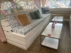 **NOW NO RESERVE** White Wooden Sofa