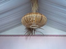 Trio Of Pendant Wicker Lamp Shades