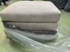 Aissa Medium Rectangular Footstool In Dover Norfolk Cotton