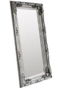 Carved Louis Leaner Mirror Silver