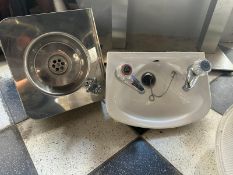 Stainless Steel Single Hand Basin With Water Fountain Tap & Hand Wash Sink