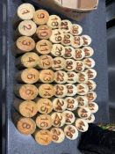 x52 Wood Table Numbers & x4 Paper Holders