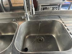 150cm Stainess Steel Double Bowl Sink Unit With Drainer & Tap