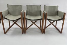 Trio of Paola Lenti, PORTOFINO, Folding Garden Chairs with Armrests, Designer Vincent Van Duysen, Co