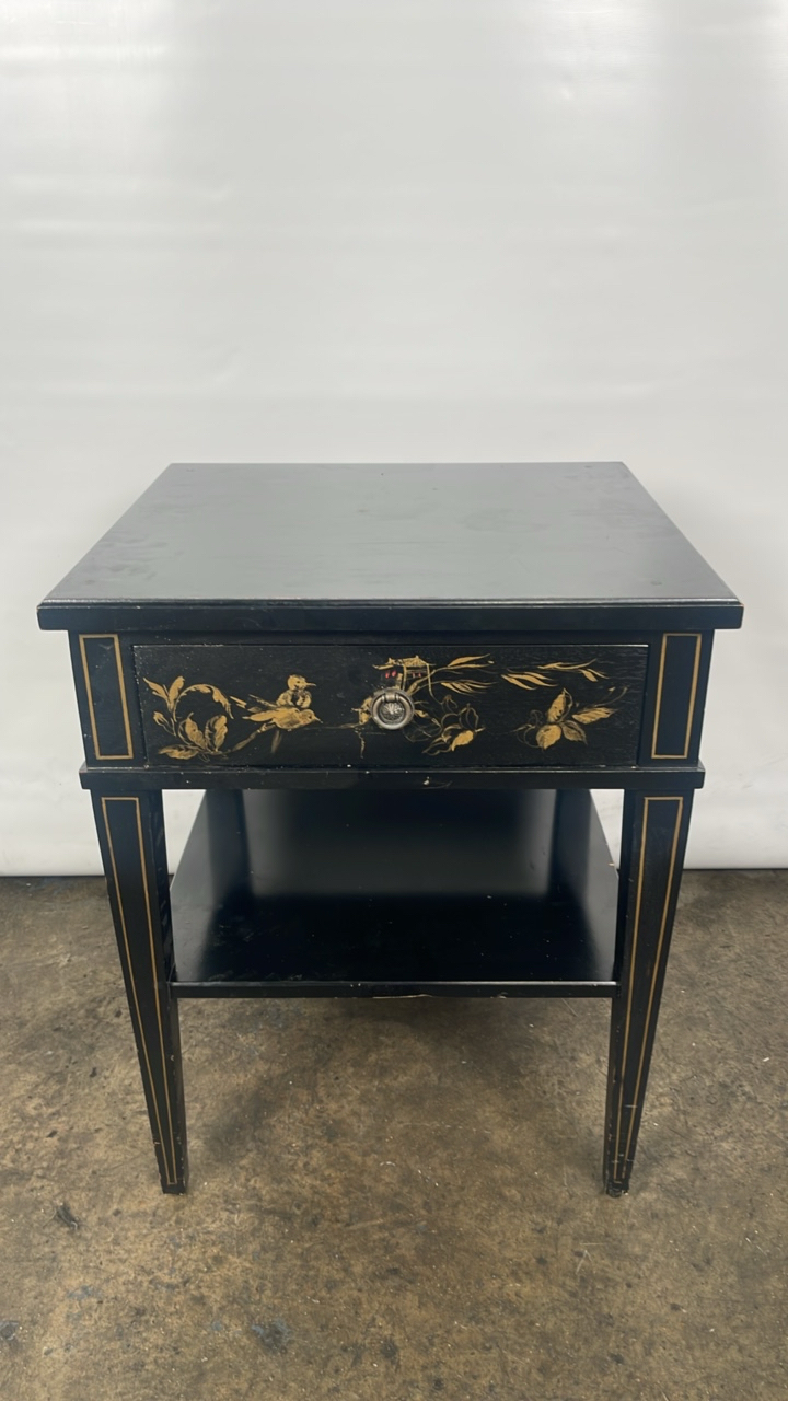 Trouvailles Hand Crafted Oriental Side Table with Drawer - Image 8 of 9