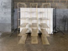 Trio Of Gold Metal Display Units