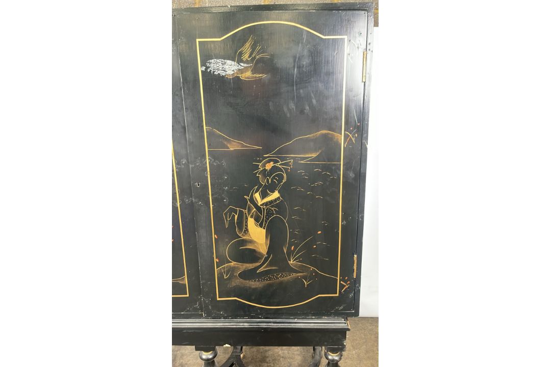 Antique Oriental Design Cabinet - Image 4 of 12