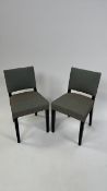 A Pair of Wooden Fabric Dining Chairs