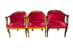 Trio of 1900's Wooden and Valour Dining Chairs