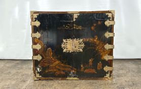 Wooden Drinks Cabinet with Embossed Oriental Design