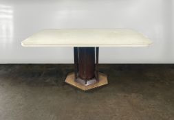 Rectangle Leather Effect Dining Table