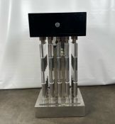 Blue Bar Chrome and Leather Top Reception Stand