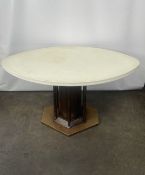 Oval Leather Effect Dining Table