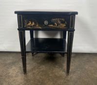 Trouvailles Hand Crafted Oriental Side Table with Drawer