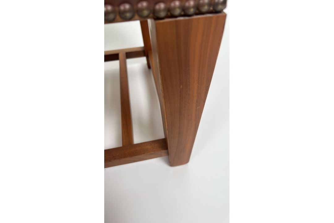 Brown Leather Shoe Bench - Image 4 of 7