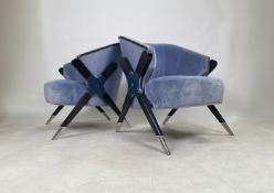 Bespoke Pair of Ben Whistler Chairs Commissioned by Robert Angell Design for The Berkeley Blue Bar