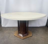 Oval Leather Effect Dining Table