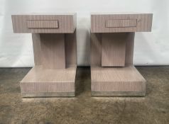 Pair Of Modern Accent Bedside Units