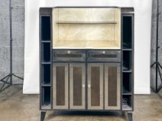 Black Wood And Marble Console Unit