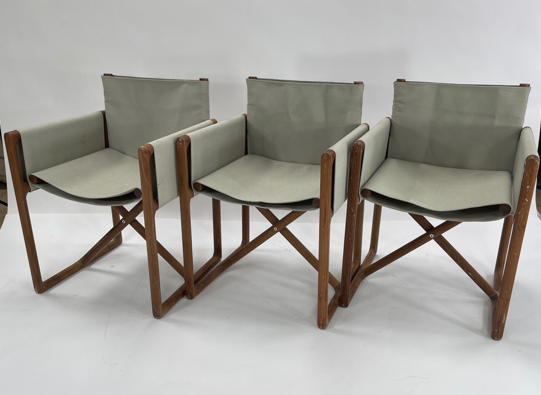 Trio of Paola Lenti, PORTOFINO, Folding Garden Chairs with Armrests, Designer Vincent Van Duysen, Co - Image 2 of 6