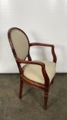 Fabric Back Dining Arm Chair